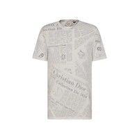 Dior 迪奥 男士圆领短袖T恤 023J600C0589_C089 灰白色 S