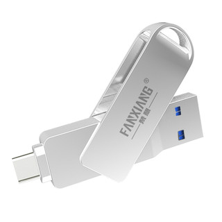 FANXIANG 梵想 F373 USB 3.1 U盘 银色 256GB USB/Type-C双口