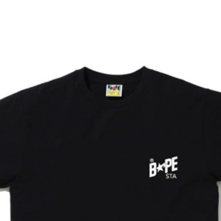 BAPE 男士圆领短袖T恤 0ZXTEM110057H 黑色 L
