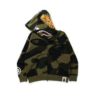 BAPE 男士连帽拉链卫衣 0ZXSWM115012H 绿色 S