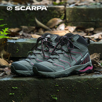 SCARPA 思卡帕 游侠Maverick 中帮女士GTX轻量透气徒步鞋户外防滑耐磨登山鞋63090-202 灰拼梅红 37