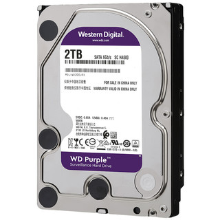 Western Digital 西部数据 紫盘系列 3.5英寸 监控级硬盘 2TB（SMR、5400rpm、64MB）WD20EJRX