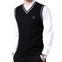 PLAYBOY 花花公子 男士针织马甲 HH-HLS927631 黑色 5XL