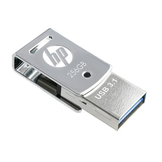HP 惠普 x5000mw USB 3.1 手机U盘 银色 256GB USB/Type-C双口