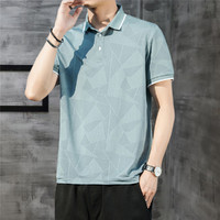 AEX 海澜之家旗下夏季新款几何印花网红爆款短袖T恤男士Polo衫男