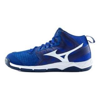 Mizuno 美津浓 Wave Super Sonic 2 Mid 中性排球鞋 V1GA204520 /蓝色/白色 38.5