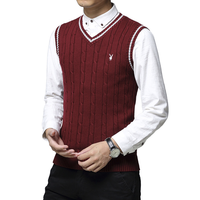 PLAYBOY 花花公子 男士针织马甲 HH-HLS917631 贵族红 3XL
