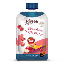 Rivsea 禾泱泱 果泥 西班牙版 3段 紫胡萝卜草莓香蕉苹果味 100g