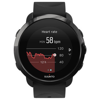 SUUNTO 颂拓 SUUNTO 3 FITNESS 智能手表 全黑 不锈钢表圈 硅胶表带（ECG）