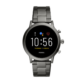 FOSSIL FTW4024 智能手表 44mm 黑色 不锈钢表壳 灰色不锈钢表带（心率、GPS）