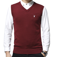 PLAYBOY 花花公子 男士针织马甲 HH-HLS917632 贵族红 3XL