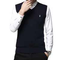 PLAYBOY 花花公子 男士针织马甲 HH-HLS917632 深蓝色 3XL