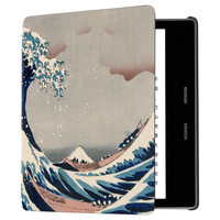 kindle Oasis 第三代尊享版 7英寸墨水屏电子书阅读器 4G网络 8G 银灰色+神奈川冲浪保护壳 MFA套装