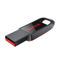 SanDisk 闪迪 闪迪酷皓系列 SDCZ61-064G-Z35 USB 2.0 电脑U盘 黑色 64GB USB +挂绳+Type-C转接头