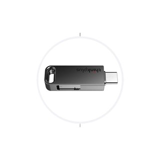 thinkplus MU100 USB 3.2 电脑U盘 黑色 128GB USB-A/Type-C双口