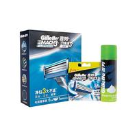 Gillette 吉列 剃须套装 (锋速3突破刀头6刀头+清新柠檬型剃须泡210g)