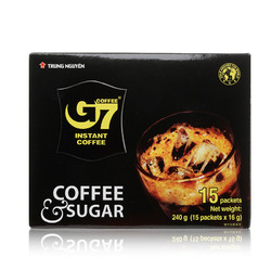 G7 COFFEE 中原咖啡 越南进口中原G7二合一速溶黑咖啡加糖240g(16gx15包）