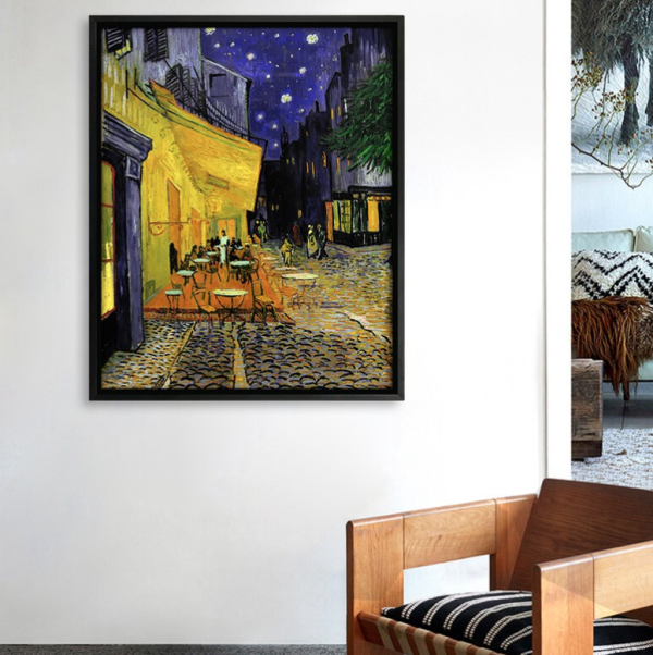 弘舍梵高风景画油画星空下的咖啡厅成品尺寸60x48cm油画布闪耀金