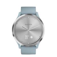 GARMIN 佳明 vivomove HR 智能手表 43mm 银色纤维增强聚合物表壳 淡蓝色硅胶表带（防水、光学心率、高度计）