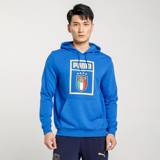 ITALIA FIGC联名 男款舒适百搭耐磨长袖连帽卫衣 M 蓝色