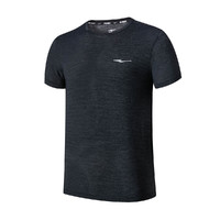 【运动疾风】短袖男跑步训练健身速干休闲透气圆领T恤男 XL 正黑