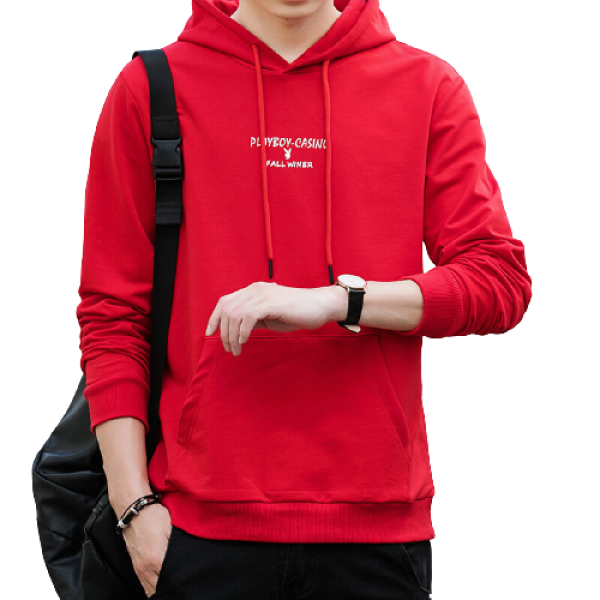 playboy 花花公子 男士连帽卫衣 syh301 加厚款 红色 3xl