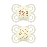 MAM 美安萌 安抚奶嘴 2只装 米白色big dream+白色金月亮 夜用 2-6月