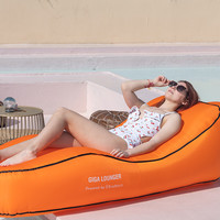 GIGALOUNG一键自动快速充气休闲床CS1懒人沙发户外快干出游野餐床垫轻量便携家用办公陪护单人 浅橘色 2600mAh