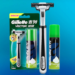 Gillette 吉列 剃须套装 (威锋经典手动剃须刀1刀架+1刀头+清新柠檬型剃须泡50g)