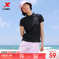 XTEP 特步 polo衫女短袖2021夏季新款透气速干半袖女装运动翻领T恤短T