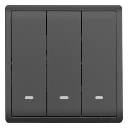 Schneider Electric 施耐德电气 施耐德开关插座丰尚系列 荧光三位三联三开单控开关86面板 写意黑