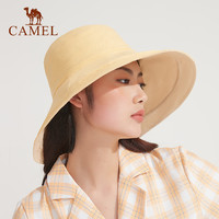 CAMEL 骆驼 遮脸渔夫帽遮阳防晒帽女大头围太阳帽子夏季早春大帽檐大沿帽