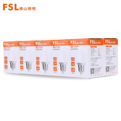 FSL 佛山照明 节能灯泡LED灯泡3W大口E27白光6500K 炫银 10支装(量大定制)