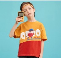 MQD童装男童2021夏新款圆领T恤 160 活力橙
