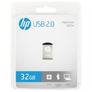 HP 惠普 v222w系列 v222w USB 2.0 车载U盘 带音乐版 银色 32GB USB