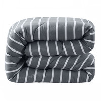 janlee 简丽 灰白条格 双面印花被 200*230cm 6斤