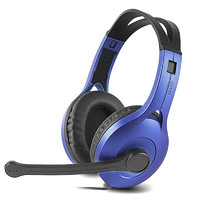 EDIFIER 漫步者 K800 耳罩式头戴式有线耳机 蓝色 3.5mm