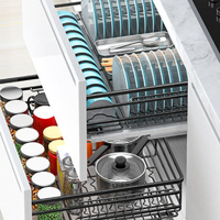 jiayun 家韵 D8-720 多功能不锈钢调味篮 纳米黑 720mm 双层实心扁钢款