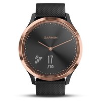 GARMIN 佳明 vivomove HR 智能手表 黑色玫瑰金 硅胶表带 黑色( 光学心率、智能通知、健康指针、隐藏式触摸屏）