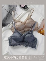 小胸平胸专用文胸套装aa杯内衣女聚拢加厚无钢圈调整型美背胸罩夏