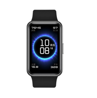 HUAWEI 华为 watch fit雅致款 智能手表 46mm 黑色 黑色表带 氟胶( GPS、蓝牙）