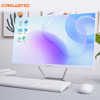 台电（TECLAST） 23.8英寸白色办公商用一体机台式电脑 （AMD A10-RX425BB 8G 256G WiFi 键鼠 三年上门）