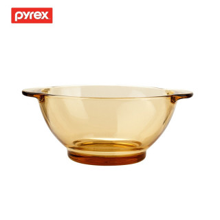 康宁pyrex耐热玻璃碗饭碗小碗康宁餐具家用透明餐碗琥珀色餐具双耳碗2