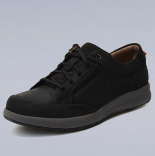 Clarks 其乐 Un Trail Form 男士低帮休闲皮鞋 261409787 黑色 39.5