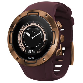 SUUNTO 颂拓 SS050305000 智能手表 46mm 古铜色 不锈钢版 硅胶表带 紫色 ( 血压、GPS)