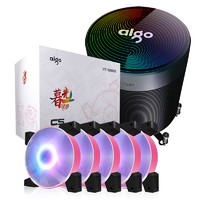 aigo 爱国者 碟影MAX V5 风冷散热器 +暮光 C5 RGB 120mm 机箱散热风扇 五个装