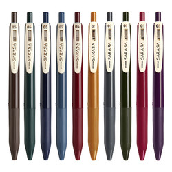 ZEBRA 斑马牌 JJ15 按动中性笔 0.5mm 10色装 复古色系列  送笔盒+便利贴
