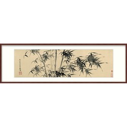 橙舍 夏昶《淇水清风图》装裱40x120cm 宣纸 雅致红褐