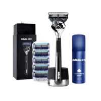 Gillette 吉列 剃须套装 (锋隐致顺手动剃须刀1光滑刀架+6刀头+剃须泡210g+磁力底座)