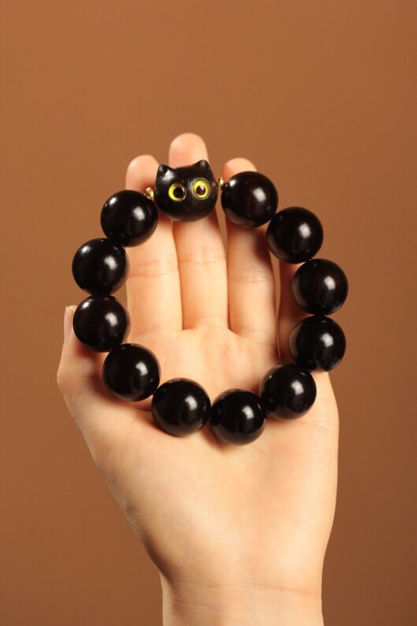 黑檀木手串20cm紫光檀手工磨制容易盘玩